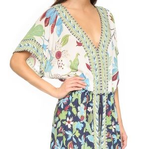 Tory Burch Wisteria Caftan XS/S 4 Paisley Maxi